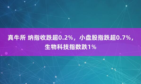 真牛所 纳指收跌超0.2%，小盘股指跌超0.7%，生物科技指数跌1%